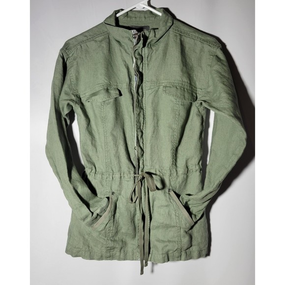 Michael Stars Jackets & Blazers - Michael Stars Womens XS 100% Linen Green Utility Jacket